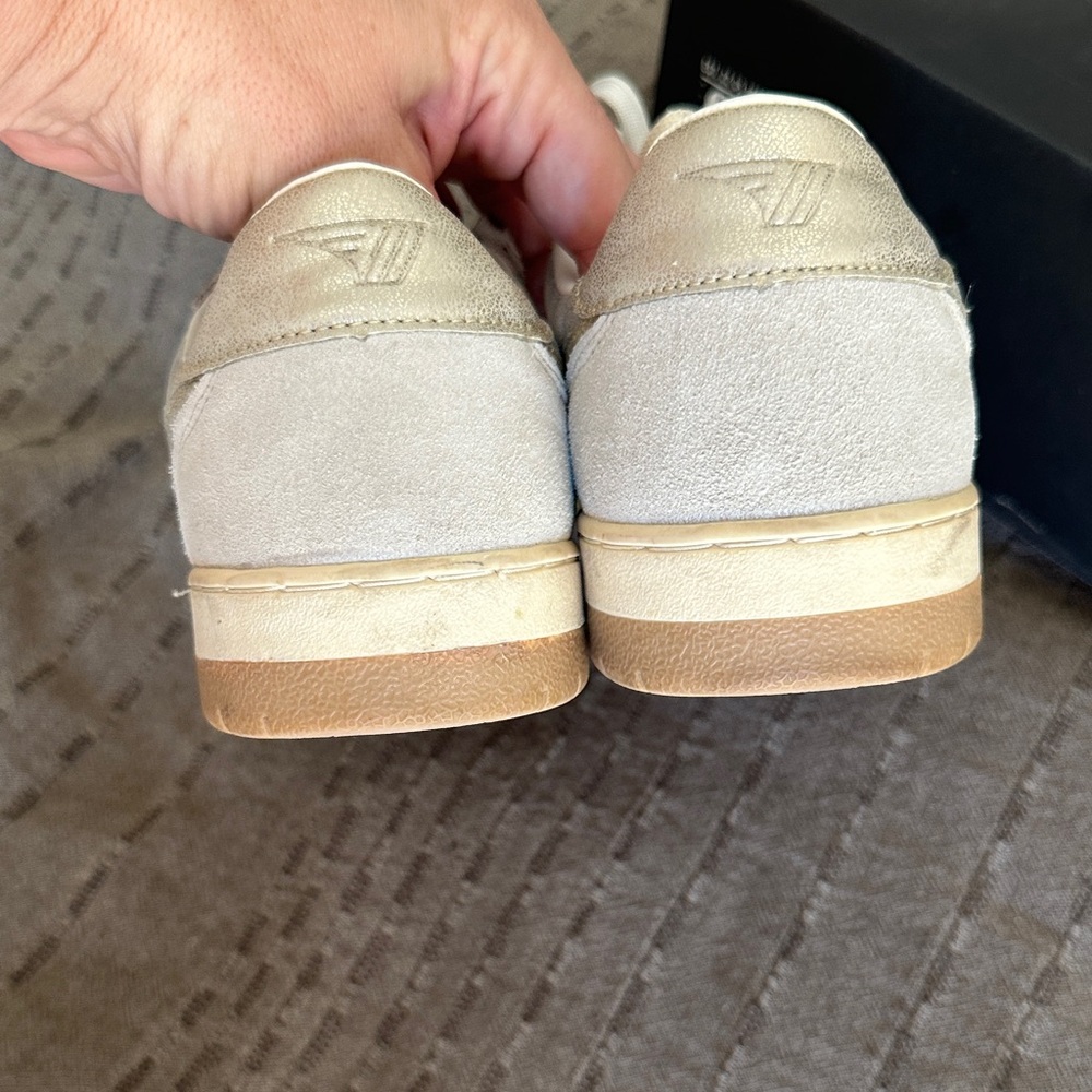 Gola Matallic Suede Court Sneakers - Cream - Picture 5 of 8